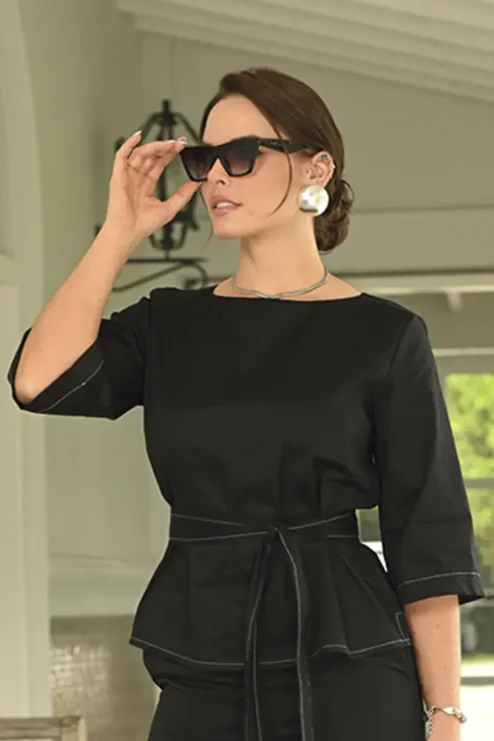 Blusa en algod?n stretch