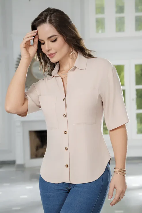 Camisa en rayon slub