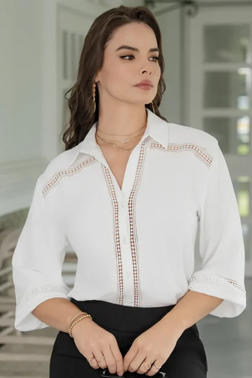 Blusa en crepe stretch