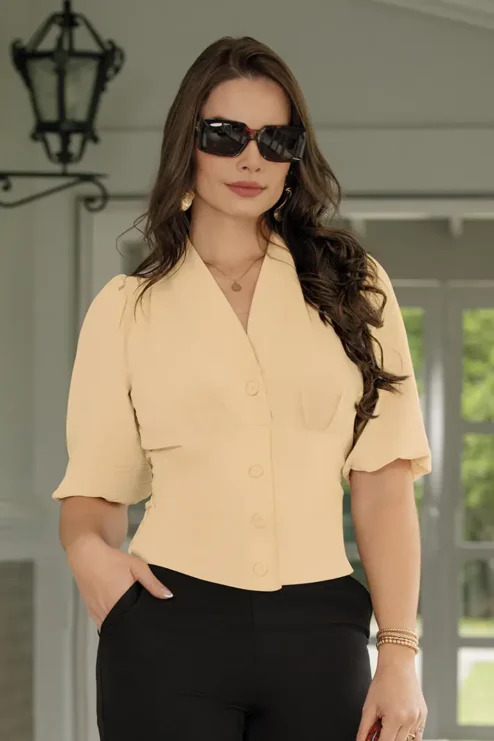 Blusa en crepe stretch